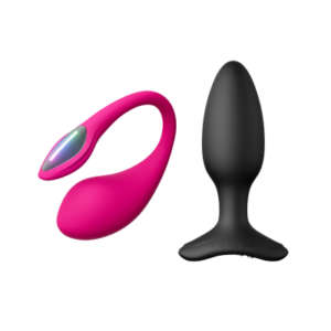 Lush 4 and Hush 2 (1.5 inch)  Wearable G-spot and butt plug vibrator set
